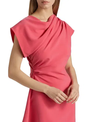 Halston Women's Jolie Crêpe Asymmetric Dress - Guava - Size 0 | Thumbnail 6 Halston Women's Jolie Crêpe Asymmetric Dress - Guava - Size 0 | Thumbnail 6