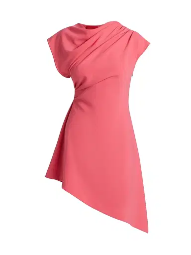 Halston Women's Jolie Crêpe Asymmetric Dress - Guava - Size 0 | Thumbnail 1 Halston Women's Jolie Crêpe Asymmetric Dress - Guava - Size 0 | Thumbnail 1