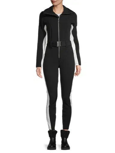 Cordova Women's Belted Stripe Stretch Ski Suit - Onyx | Thumbnail 2 Cordova Women's Belted Stripe Stretch Ski Suit - Onyx | Thumbnail 2