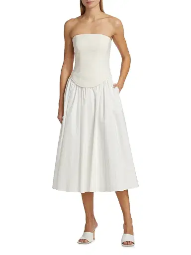 Toccin Women's Melody Corset Cotton-Blend Midi-Dress - | Thumbnail 2 Toccin Women's Melody Corset Cotton-Blend Midi-Dress - | Thumbnail 2