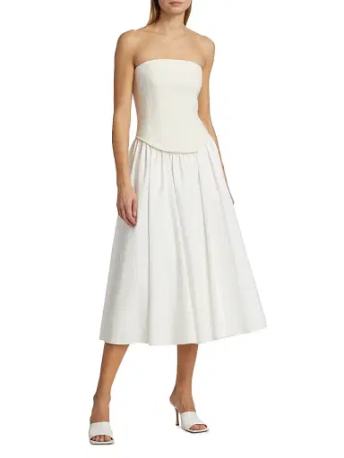 Toccin Women's Melody Corset Cotton-Blend Midi-Dress - | Thumbnail 3 Toccin Women's Melody Corset Cotton-Blend Midi-Dress - | Thumbnail 3
