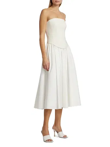 Toccin Women's Melody Corset Cotton-Blend Midi-Dress - | Thumbnail 4 Toccin Women's Melody Corset Cotton-Blend Midi-Dress - | Thumbnail 4