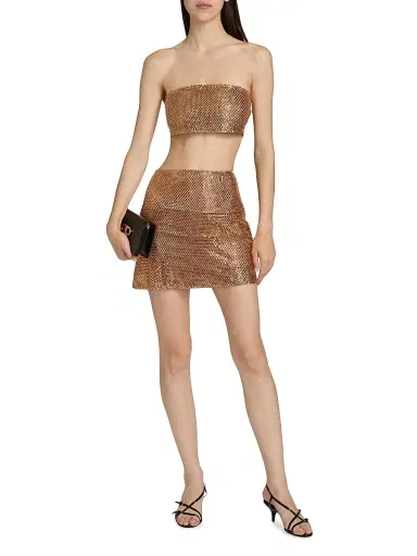 Mariandree Gaitan Women's Annabelle Embellished Miniskirt - Gold - Size Small | Thumbnail 2 Mariandree Gaitan Women's Annabelle Embellished Miniskirt - Gold - Size Small | Thumbnail 2