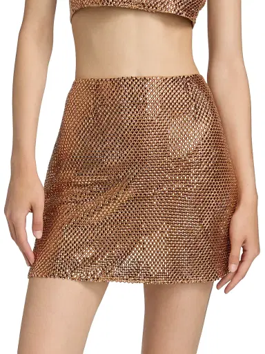 Mariandree Gaitan Women's Annabelle Embellished Miniskirt - Gold - Size Small | Thumbnail 3 Mariandree Gaitan Women's Annabelle Embellished Miniskirt - Gold - Size Small | Thumbnail 3