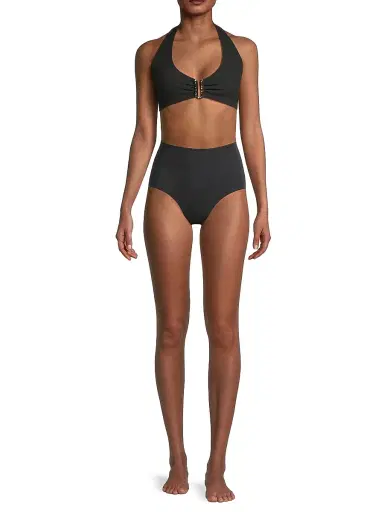 Change of Scenery Women's Melissa Halterneck Bikini Top - Black Texture | Thumbnail 2 Change of Scenery Women's Melissa Halterneck Bikini Top - Black Texture | Thumbnail 2