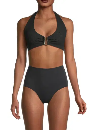 Change of Scenery Women's Melissa Halterneck Bikini Top - Black Texture | Thumbnail 3 Change of Scenery Women's Melissa Halterneck Bikini Top - Black Texture | Thumbnail 3