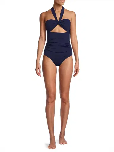 Change of Scenery Women's Ella Convertible Twist Front One-Piece Swimsuit - Navy | Thumbnail 2 Change of Scenery Women's Ella Convertible Twist Front One-Piece Swimsuit - Navy | Thumbnail 2