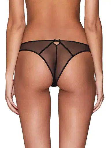 Fleur du Mal Women's Lily Lace Cheeky Brief - Black | Thumbnail 4 Fleur du Mal Women's Lily Lace Cheeky Brief - Black | Thumbnail 4