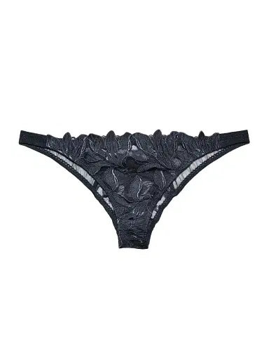 Fleur du Mal Women's Lily Lace Cheeky Brief - Black | Thumbnail 1 Fleur du Mal Women's Lily Lace Cheeky Brief - Black | Thumbnail 1