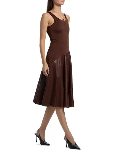 Mariandree Gaitan Women's Martina Faux Leather Midi-Dress | Thumbnail 4 Mariandree Gaitan Women's Martina Faux Leather Midi-Dress | Thumbnail 4