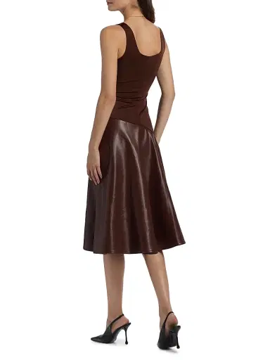 Mariandree Gaitan Women's Martina Faux Leather Midi-Dress | Thumbnail 5 Mariandree Gaitan Women's Martina Faux Leather Midi-Dress | Thumbnail 5
