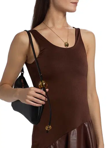 Mariandree Gaitan Women's Martina Faux Leather Midi-Dress | Thumbnail 6 Mariandree Gaitan Women's Martina Faux Leather Midi-Dress | Thumbnail 6