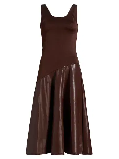 Mariandree Gaitan Women's Martina Faux Leather Midi-Dress | Thumbnail 1 Mariandree Gaitan Women's Martina Faux Leather Midi-Dress | Thumbnail 1