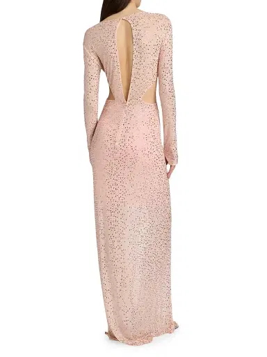 Mariandree Gaitan Women's Identity Valentina Embellished Sheer Lace Dress - Pink - Size Medium | Thumbnail 5 Mariandree Gaitan Women's Identity Valentina Embellished Sheer Lace Dress - Pink - Size Medium | Thumbnail 5
