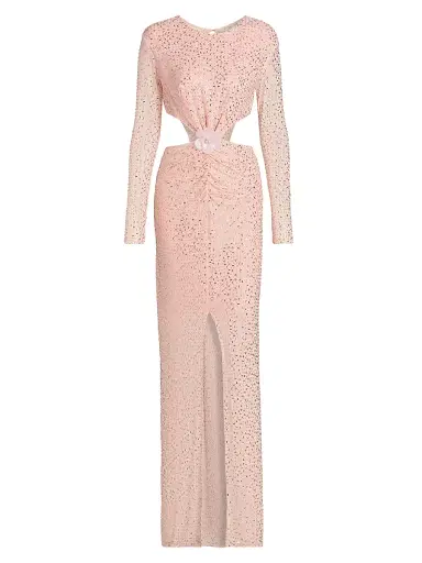 Mariandree Gaitan Women's Identity Valentina Embellished Sheer Lace Dress - Pink - Size Medium | Thumbnail 1 Mariandree Gaitan Women's Identity Valentina Embellished Sheer Lace Dress - Pink - Size Medium | Thumbnail 1