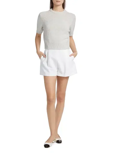 Toccin Women's Elsie Wool-Cashmere Short-Sleeve Sweater - Soft Grey - Size XL | Thumbnail 2 Toccin Women's Elsie Wool-Cashmere Short-Sleeve Sweater - Soft Grey - Size XL | Thumbnail 2