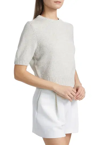 Toccin Women's Elsie Wool-Cashmere Short-Sleeve Sweater - Soft Grey - Size XL | Thumbnail 4 Toccin Women's Elsie Wool-Cashmere Short-Sleeve Sweater - Soft Grey - Size XL | Thumbnail 4