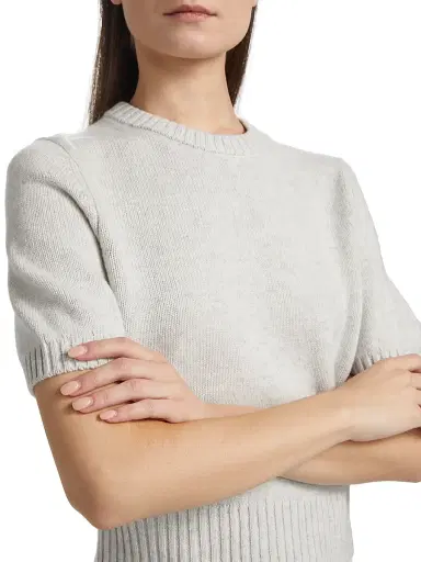 Toccin Women's Elsie Wool-Cashmere Short-Sleeve Sweater - Soft Grey - Size XL | Thumbnail 6 Toccin Women's Elsie Wool-Cashmere Short-Sleeve Sweater - Soft Grey - Size XL | Thumbnail 6