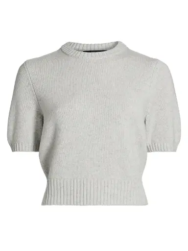 Toccin Women's Elsie Wool-Cashmere Short-Sleeve Sweater - Soft Grey - Size XL | Thumbnail 1 Toccin Women's Elsie Wool-Cashmere Short-Sleeve Sweater - Soft Grey - Size XL | Thumbnail 1