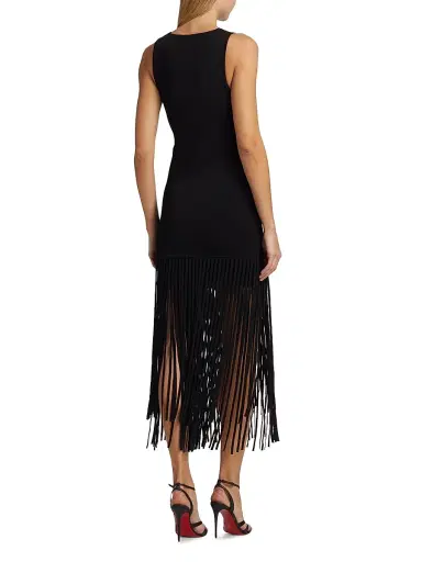 Toccin Women's Margaux Fringe Midi Sheath Dress - Jet | Thumbnail 5 Toccin Women's Margaux Fringe Midi Sheath Dress - Jet | Thumbnail 5