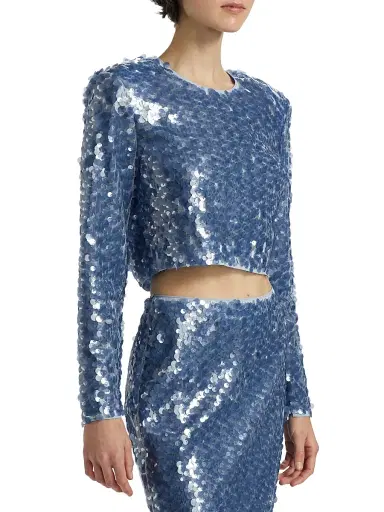 Toccin Women's Anaya Sequined Long-Sleeve Top | Thumbnail 4 Toccin Women's Anaya Sequined Long-Sleeve Top | Thumbnail 4