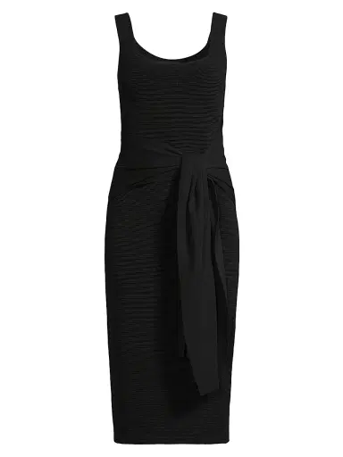 Toccin Women's Lorenza Tie-Front Sleeveless Midi-Dress - Jet | Thumbnail 1 Toccin Women's Lorenza Tie-Front Sleeveless Midi-Dress - Jet | Thumbnail 1