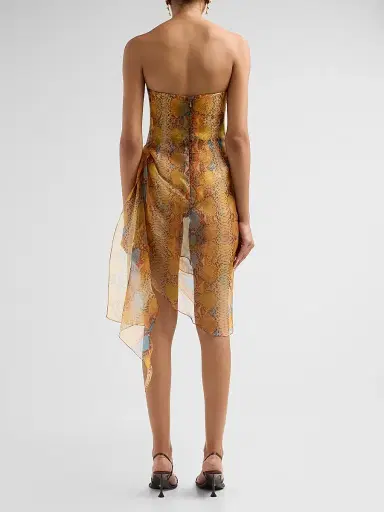 LaQuan Smith Women's Printed Asymmetric Strapless Mini Dress - Snake - Size Large | Thumbnail 3 LaQuan Smith Women's Printed Asymmetric Strapless Mini Dress - Snake - Size Large | Thumbnail 3