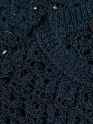 Toccin Women's Tori Crocheted Cotton Cardigan - Navy | Thumbnail 7 Toccin Women's Tori Crocheted Cotton Cardigan - Navy | Thumbnail 7