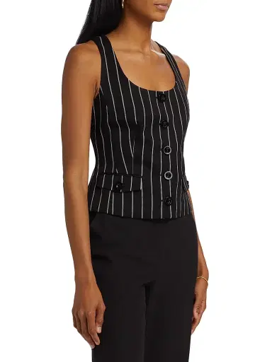 Toccin Women's Georgia Pinstriped Button-Front Top | Thumbnail 4 Toccin Women's Georgia Pinstriped Button-Front Top | Thumbnail 4