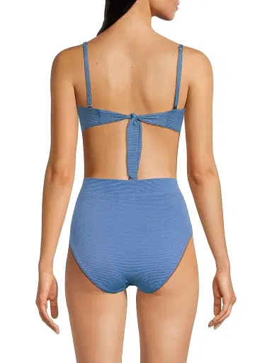 Change of Scenery Women's Nellie Textured Balconette Bikini Top - Steel Blue Metallic | Thumbnail 5 Change of Scenery Women's Nellie Textured Balconette Bikini Top - Steel Blue Metallic | Thumbnail 5