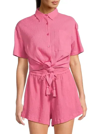 Change of Scenery Women's Michelle Cotton Top - Hibiscus | Thumbnail 8 Change of Scenery Women's Michelle Cotton Top - Hibiscus | Thumbnail 8