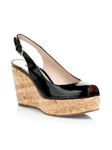 Stuart Weitzman Women's Jean Cork Wedge Slingback Sandals | Thumbnail 2 Stuart Weitzman Women's Jean Cork Wedge Slingback Sandals | Thumbnail 2