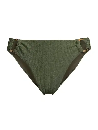 Change of Scenery Women's Ring Trim Textured Bikini Bottom - Olive Texture - Size XS | Thumbnail 1 Change of Scenery Women's Ring Trim Textured Bikini Bottom - Olive Texture - Size XS | Thumbnail 1