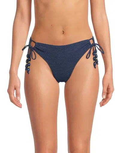 Change of Scenery Women's Taryn Side-Tie Bikini Bottom - Marine Blue Metallic - Size XS | Thumbnail 3 Change of Scenery Women's Taryn Side-Tie Bikini Bottom - Marine Blue Metallic - Size XS | Thumbnail 3