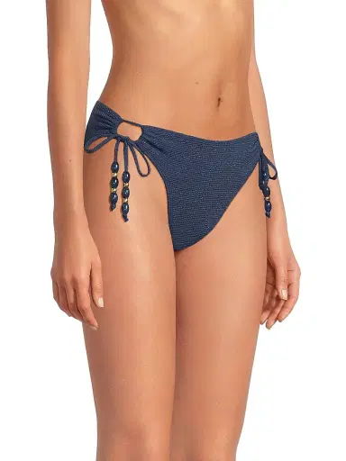 Change of Scenery Women's Taryn Side-Tie Bikini Bottom - Marine Blue Metallic - Size XS | Thumbnail 4 Change of Scenery Women's Taryn Side-Tie Bikini Bottom - Marine Blue Metallic - Size XS | Thumbnail 4