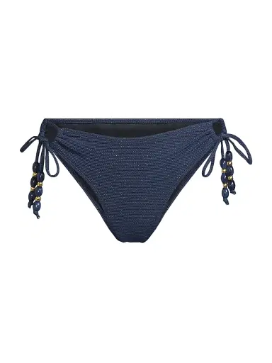 Change of Scenery Women's Taryn Side-Tie Bikini Bottom - Marine Blue Metallic - Size XS | Thumbnail 1 Change of Scenery Women's Taryn Side-Tie Bikini Bottom - Marine Blue Metallic - Size XS | Thumbnail 1