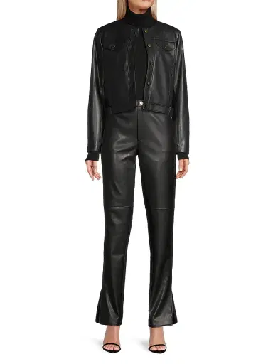 Toccin Women's Iris Faux Leather Pants - Jet | Thumbnail 2 Toccin Women's Iris Faux Leather Pants - Jet | Thumbnail 2