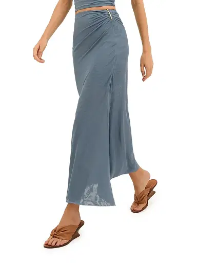 ViX by Paula Hermanny Women's Amira Gathered Maxi-Skirt - Blue | Thumbnail 3 ViX by Paula Hermanny Women's Amira Gathered Maxi-Skirt - Blue | Thumbnail 3