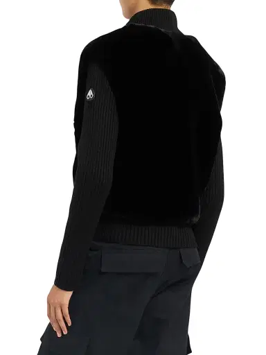 Moose Knuckles Women's Dua Bunny Faux Fur Zip Sweater - Black | Thumbnail 4 Moose Knuckles Women's Dua Bunny Faux Fur Zip Sweater - Black | Thumbnail 4