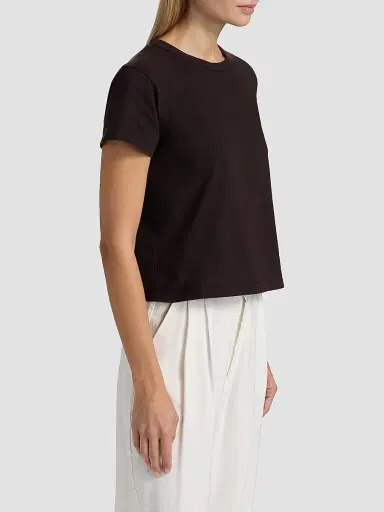 Leset Women's Margo Cotton T-Shirt - Chocolate | Thumbnail 4 Leset Women's Margo Cotton T-Shirt - Chocolate | Thumbnail 4