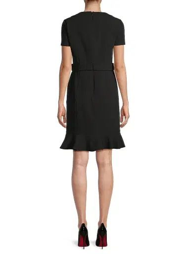 Shani Women's Flounce Crepe & Silk Sheath Dress - Black | Thumbnail 5 Shani Women's Flounce Crepe & Silk Sheath Dress - Black | Thumbnail 5