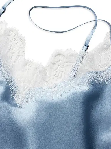 Petite Plume Women's Mulberry Silk Lace Cami & Shorts Set - Blue - Size Medium | Thumbnail 7 Petite Plume Women's Mulberry Silk Lace Cami & Shorts Set - Blue - Size Medium | Thumbnail 7