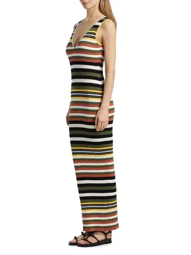 Toccin Women's Bowie Striped V-Neck Midi-Dress - Stripe | Thumbnail 4 Toccin Women's Bowie Striped V-Neck Midi-Dress - Stripe | Thumbnail 4