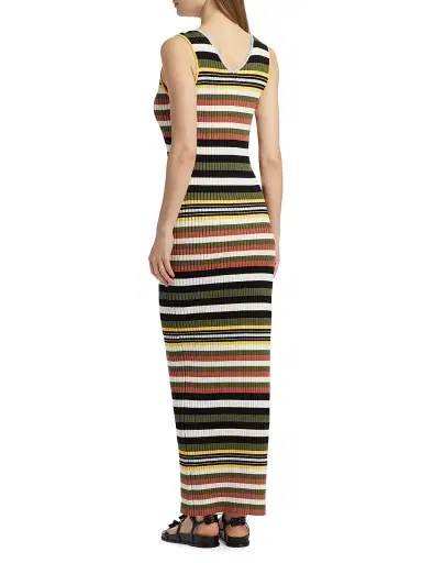 Toccin Women's Bowie Striped V-Neck Midi-Dress - Stripe | Thumbnail 5 Toccin Women's Bowie Striped V-Neck Midi-Dress - Stripe | Thumbnail 5