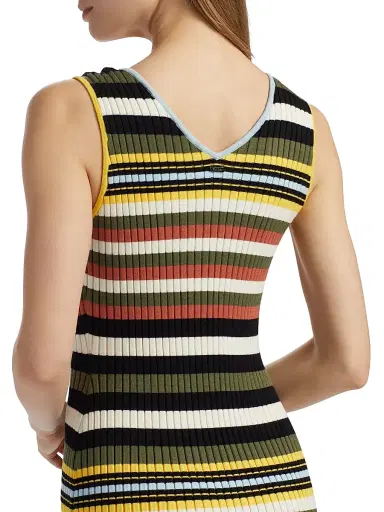 Toccin Women's Bowie Striped V-Neck Midi-Dress - Stripe | Thumbnail 6 Toccin Women's Bowie Striped V-Neck Midi-Dress - Stripe | Thumbnail 6