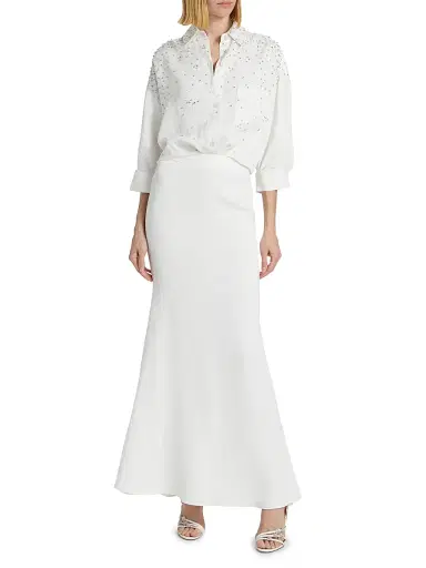 TWP Women's At Last Linen-Blend Maxi Skirt - White | Thumbnail 2 TWP Women's At Last Linen-Blend Maxi Skirt - White | Thumbnail 2