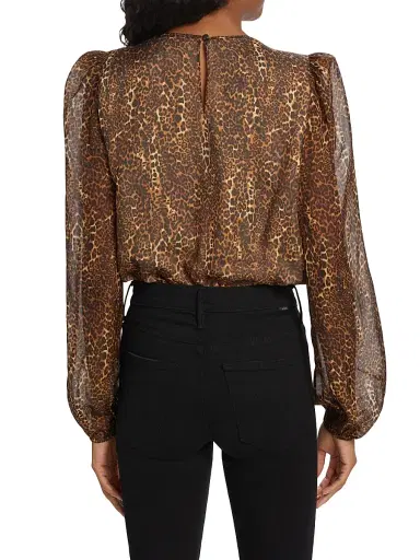 Cami NYC Women's Isa Leopard Silk Bodysuit - Animal Print | Thumbnail 5 Cami NYC Women's Isa Leopard Silk Bodysuit - Animal Print | Thumbnail 5