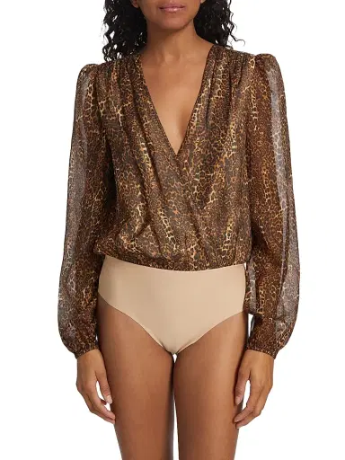 Cami NYC Women's Isa Leopard Silk Bodysuit - Animal Print | Thumbnail 6 Cami NYC Women's Isa Leopard Silk Bodysuit - Animal Print | Thumbnail 6