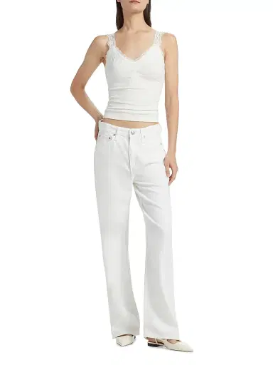Cami NYC Women's Lace-Trim Rib-Knit Tank - White | Thumbnail 2 Cami NYC Women's Lace-Trim Rib-Knit Tank - White | Thumbnail 2