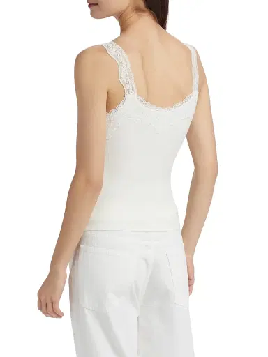 Cami NYC Women's Lace-Trim Rib-Knit Tank - White | Thumbnail 5 Cami NYC Women's Lace-Trim Rib-Knit Tank - White | Thumbnail 5